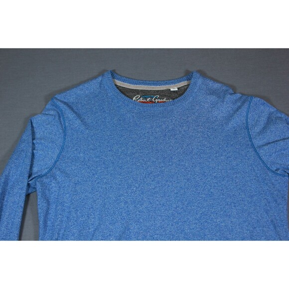 Robert Graham Shirt Men's Blue Long Sleeve Knit Pullover Colorful Tee Crew Sz M - Picture 1 of 12
